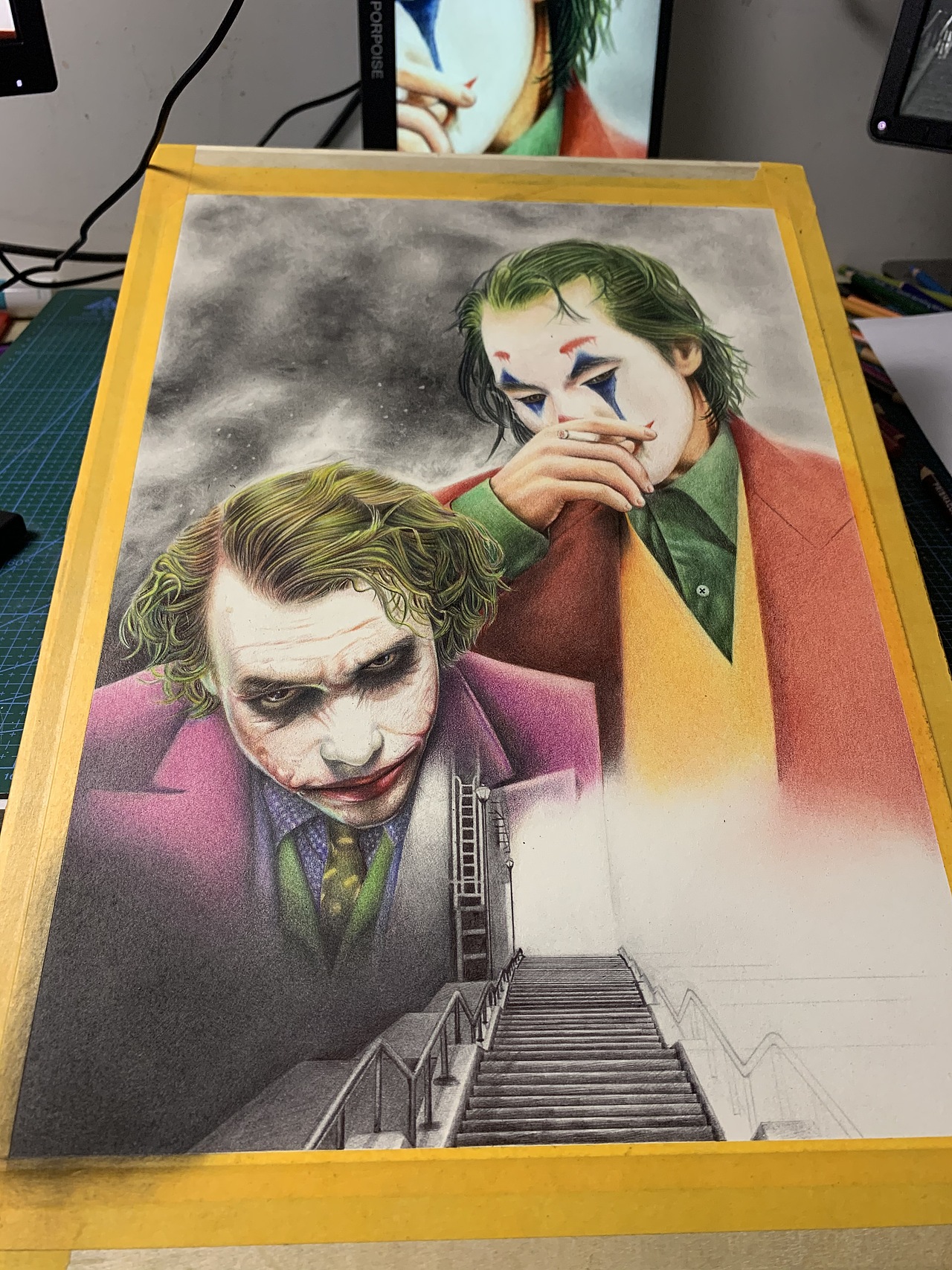 小丑 Heath Ledger， Joaquin Phoenix（图ZMjAyNzQ2OTk2） - 绘画 - 站酷设计师江铖Ellis原创素材 - 站酷ZCOOL