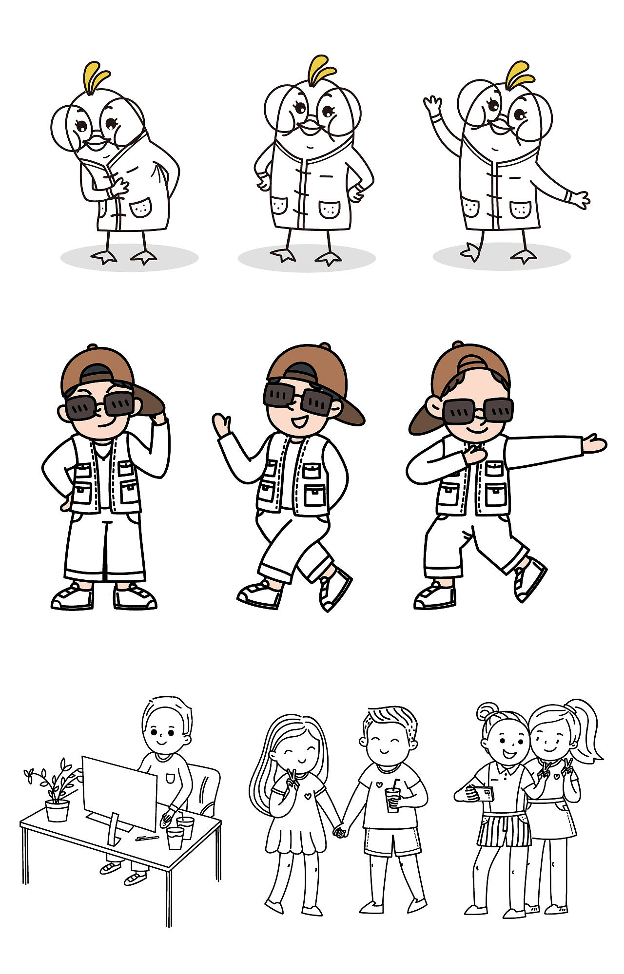 部分AI矢量商业插画线稿（图ZMjkxMTA5MjEy） - 儿童插画 - 站酷设计师阿姐AJIE原创素材 - 站酷ZCOOL