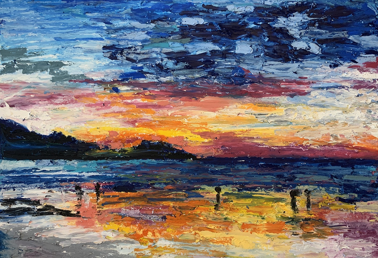 原创作品纯艺术绘画水彩风景——一个小本本的故事(国庆假期里的风景)