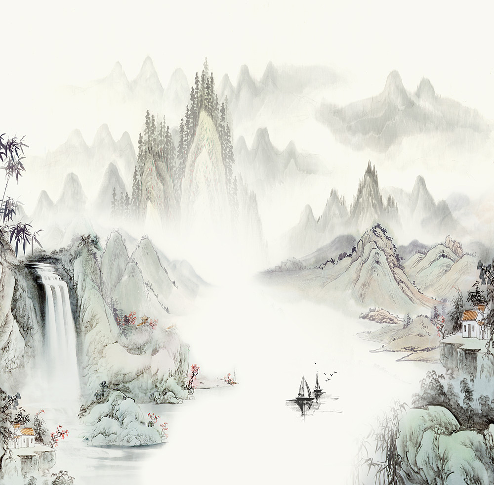 2022新山水（图ZMjc2NTU1MDIw） - 生活用品 - 站酷设计师新中式纱画图库原创素材 - 站酷ZCOOL