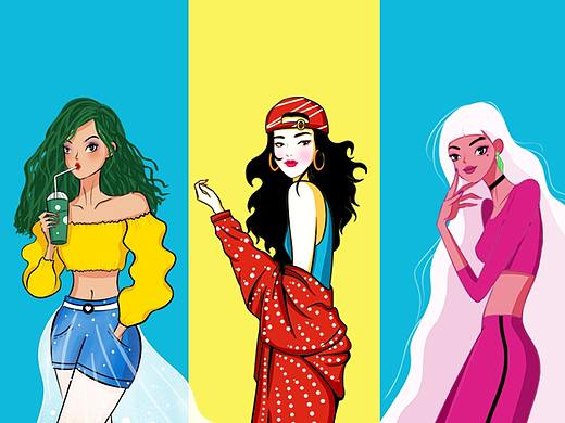 時尚人物插畫（個人主頁-ZMzcxNzcxMjA=） - 商業(yè)插畫 - 站酷設(shè)計師肖盒子原創(chuàng)素材 - 站酷ZCOOL