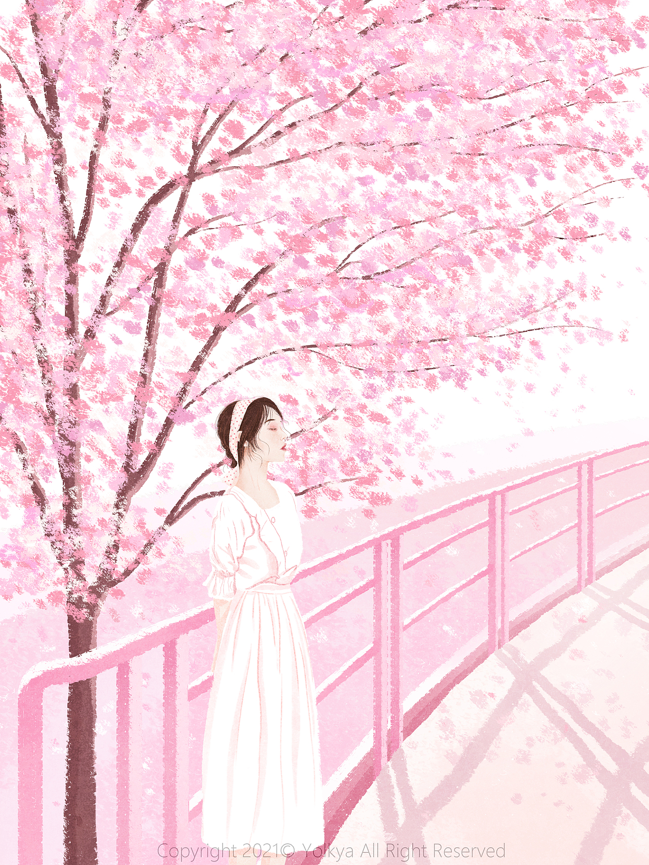 少女与花（合集）（图ZMjU4MTcwODUy） - 艺术插画 - 站酷设计师Yolkya原创素材 - 站酷ZCOOL