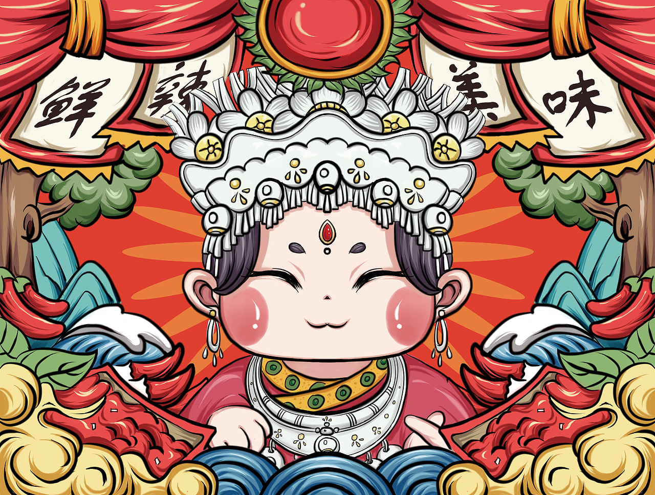 国风插画练习（图ZMjYxNDIxMzY4） - 新锐潮流插画 - 站酷设计师阿嗡啊原创素材 - 站酷ZCOOL