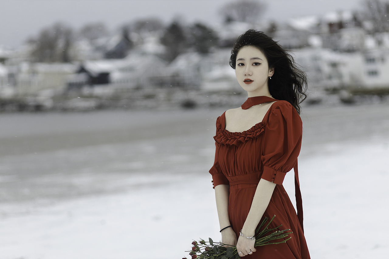 海边雪地玫瑰（图ZMjkwNzA1NDQ4） - 人像摄影 - 站酷设计师夏至小寒原创素材 - 站酷ZCOOL