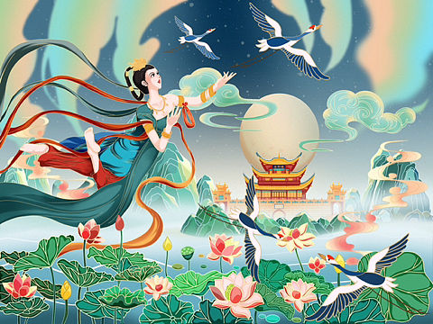 国潮插画练习
