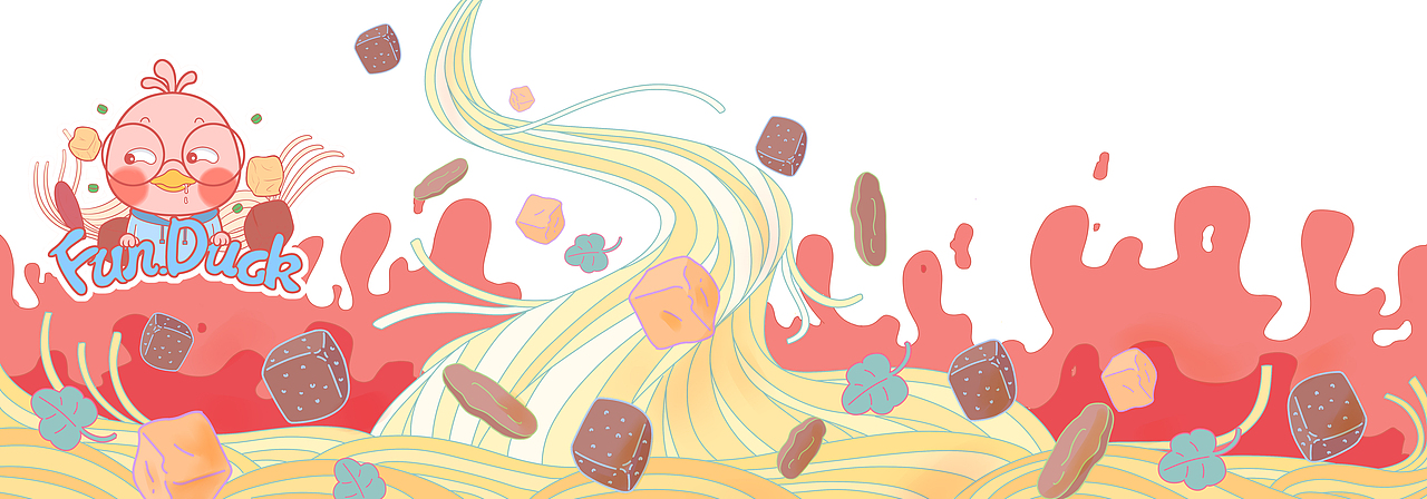 嗨皮鸭鸭血粉丝汤未使用包装设计（图ZMjI2NTgxMDA0） - 商业插画 - 站酷设计师Free猫原创素材 - 站酷ZCOOL