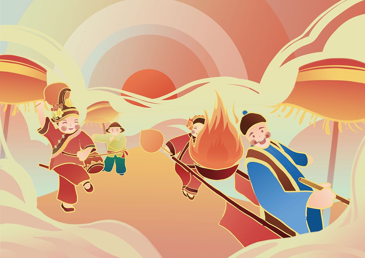 闽南民俗文化插画设计