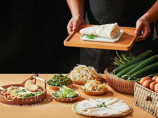 田三卷馍阜阳特色小吃 快餐美食创意食材拍摄|凡仟文化