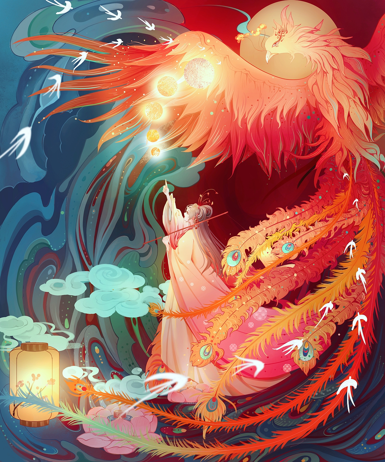古风插画凤凰