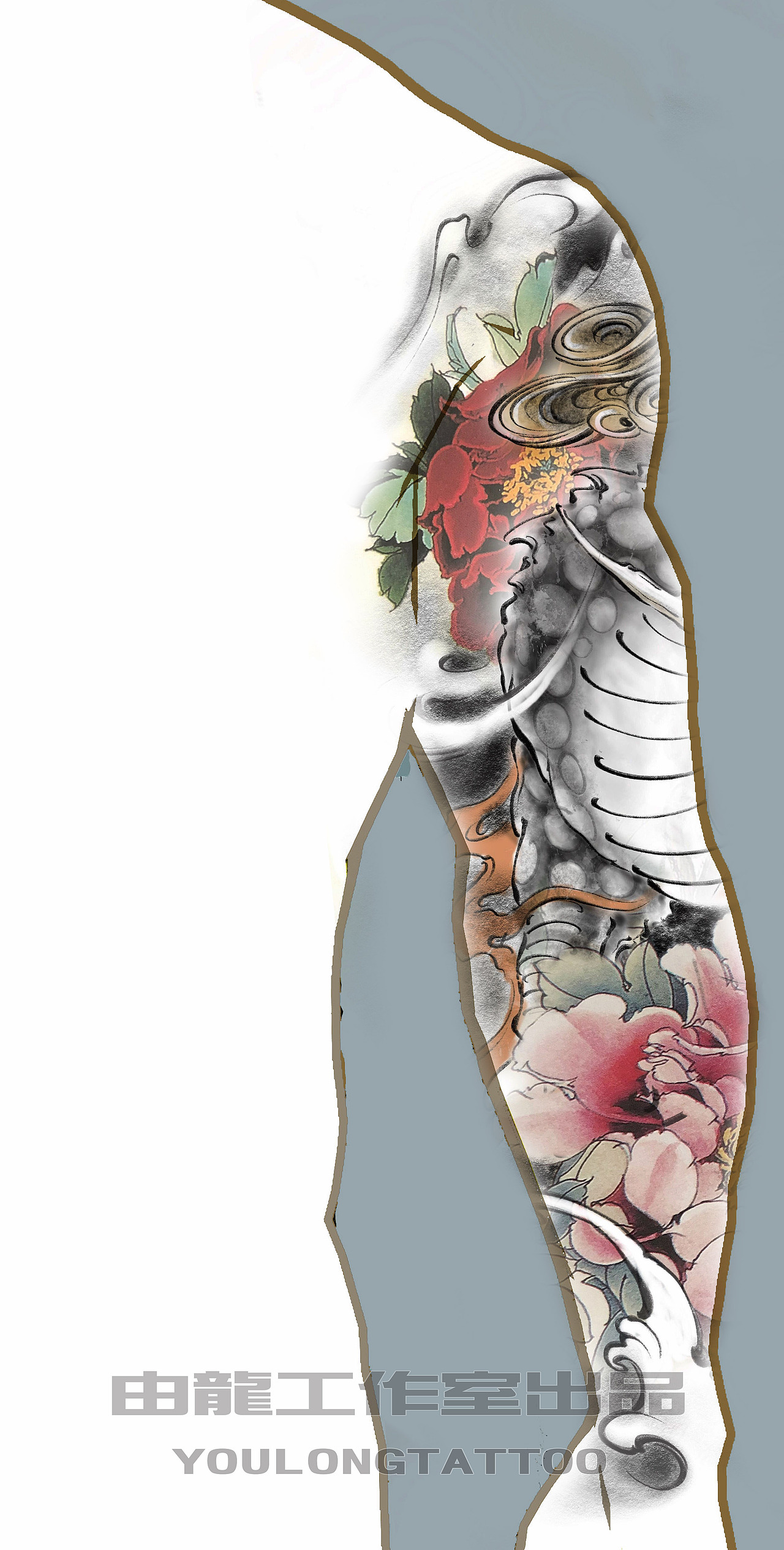 花臂麒麟纹身图案设计