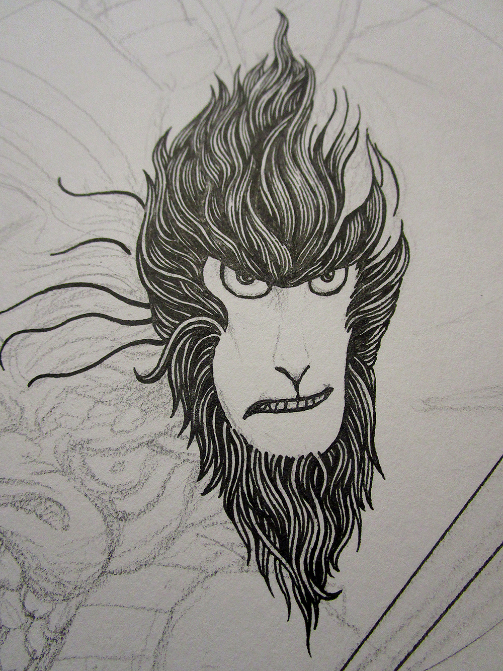 大圣归来手绘封面过程详解