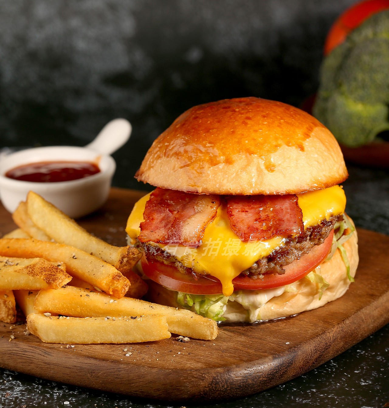 深圳食品美食摄影--汉堡意面拍摄