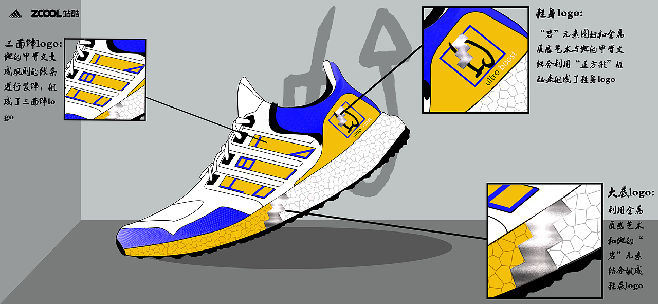 超越科技，飞跃未来 ▏adidas鞋面设计-天地玄黄（图ZMjgyMDk1OTAw） - 字体/字形 - 站酷设计师杀手鼠尾草原创素材 - 站酷ZCOOL