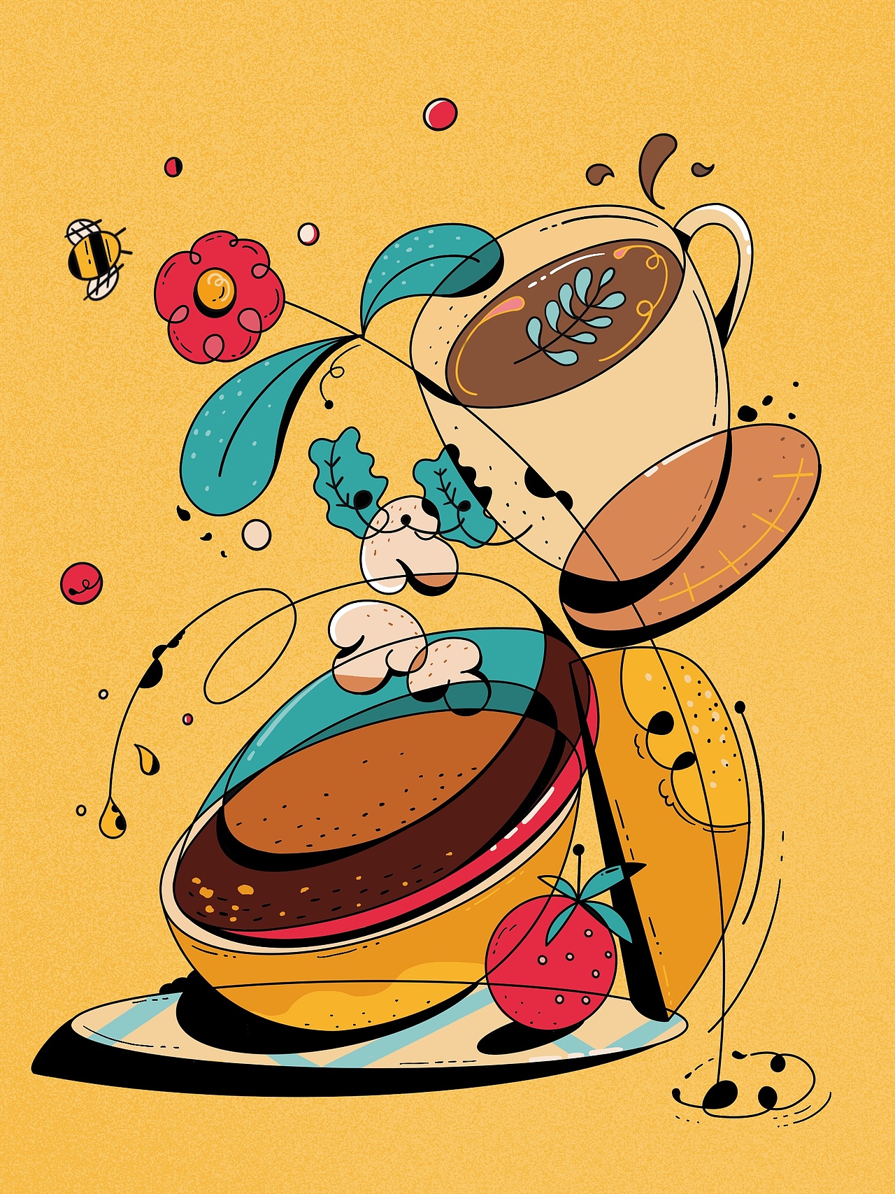 美式复古风装饰画｜美食与植物系列（图ZMjk0OTg3Mzg0） - 创作习作 - 站酷设计师奥莉_Olivia原创素材 - 站酷ZCOOL