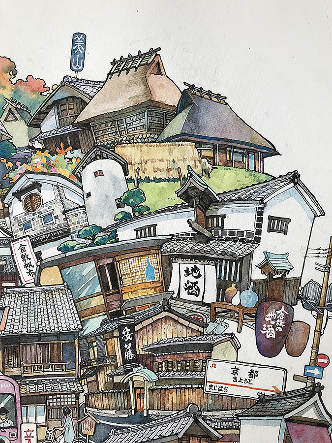 十月日本之旅插画与写生（图ZMTM1NTY1MTA0） - 创作习作 - 站酷设计师Hosanna_914原创素材 - 站酷ZCOOL