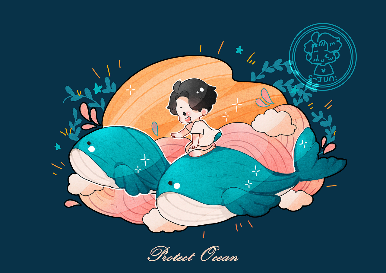 海洋插画（图ZMjQ0NjYyMjQw） - 海报 - 站酷设计师SUANJOHG原创素材 - 站酷ZCOOL