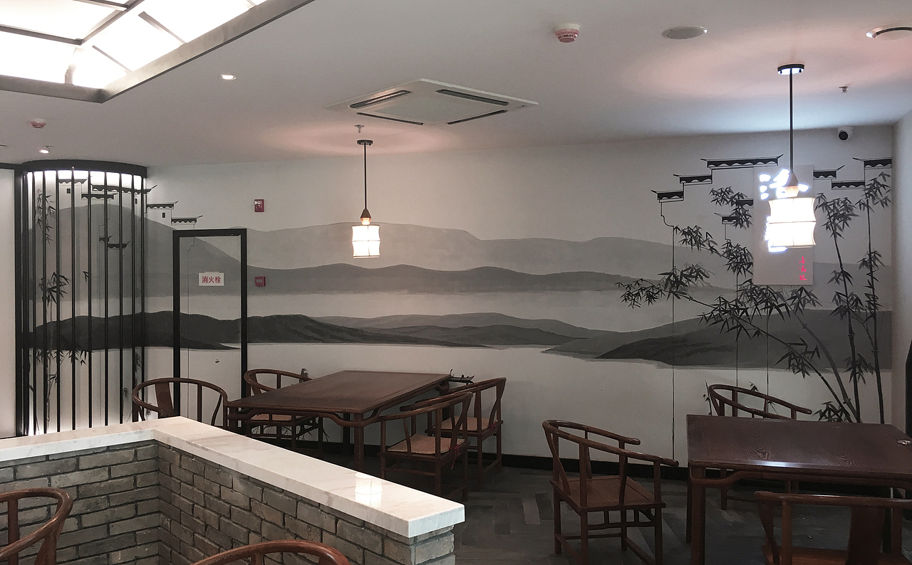 南京洛书中式茶餐厅墙绘