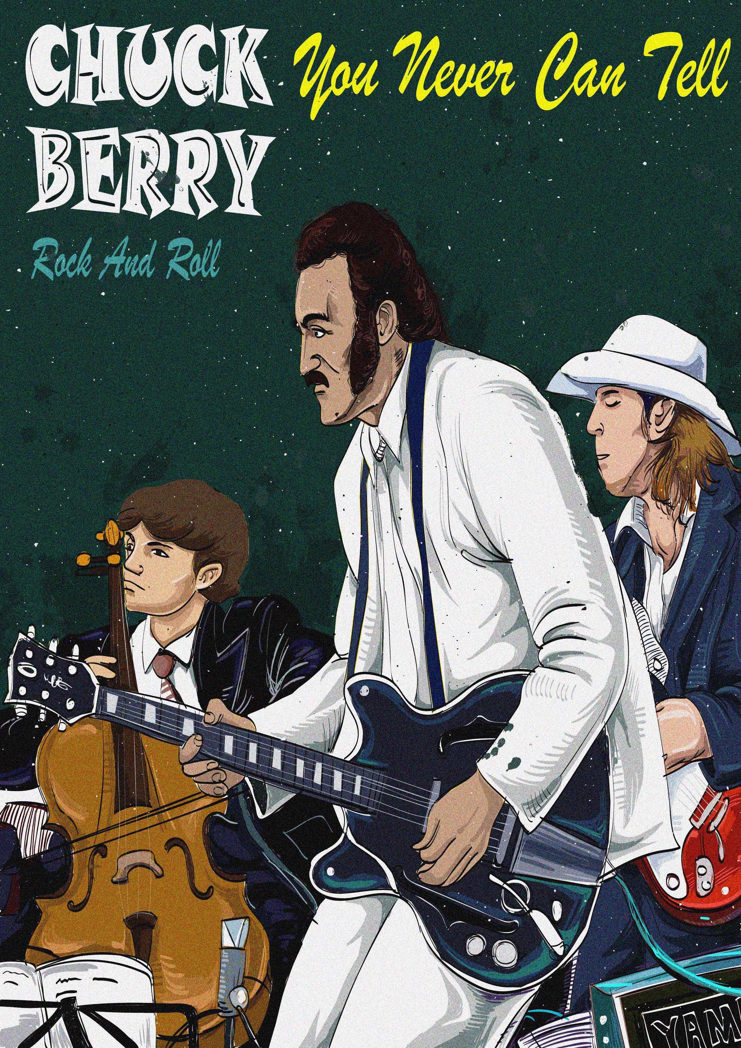 摇滚之父查克贝里|插画|涂鸦/潮流|王大侠1987 - 原创作品 - 站酷