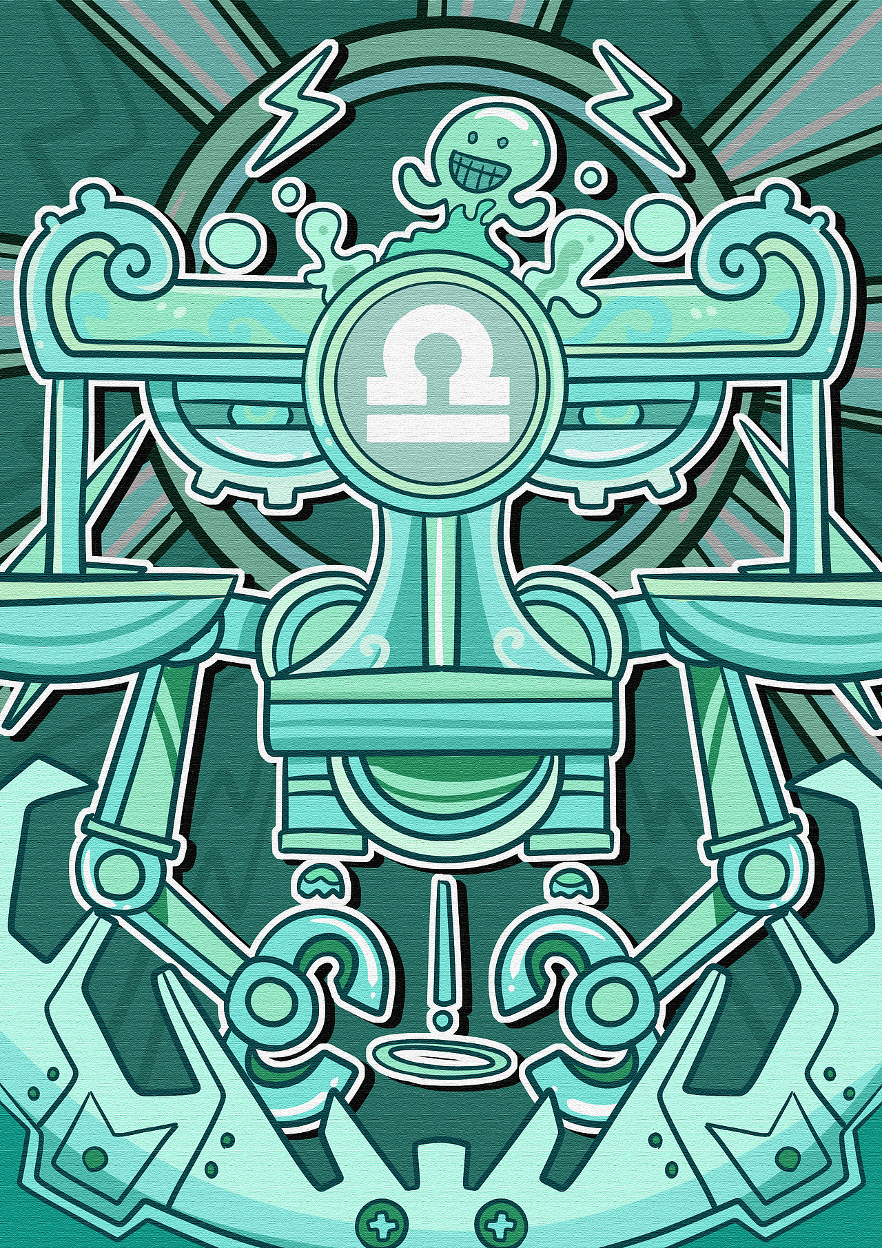 KUKI插画【九龙/星座/神兽/天王】