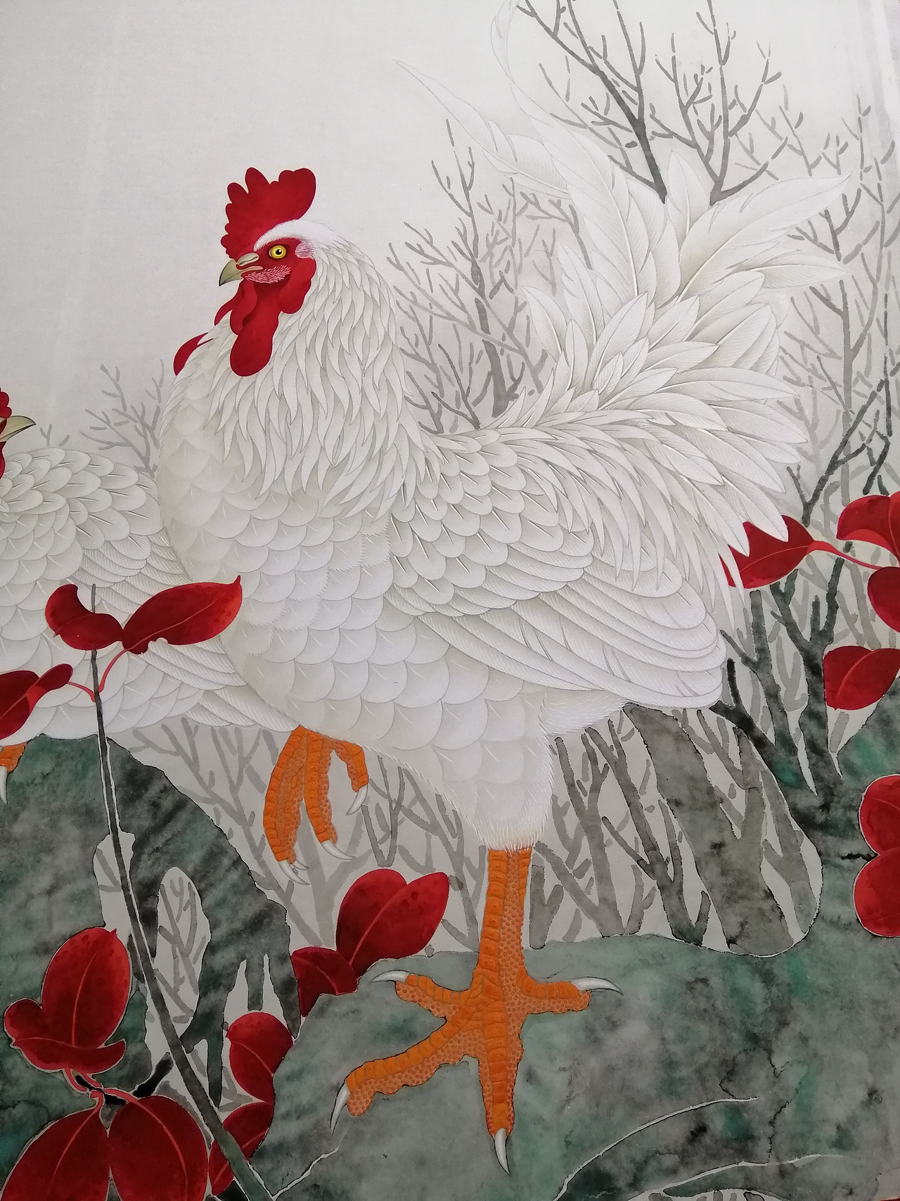 2019年末临摹的于非暗先生工笔作品"大吉图"