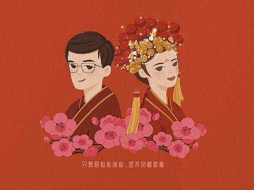 中式婚礼插画&包装设计