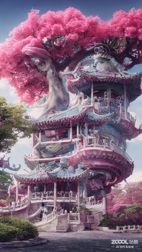 站酷AI生成：建筑场景