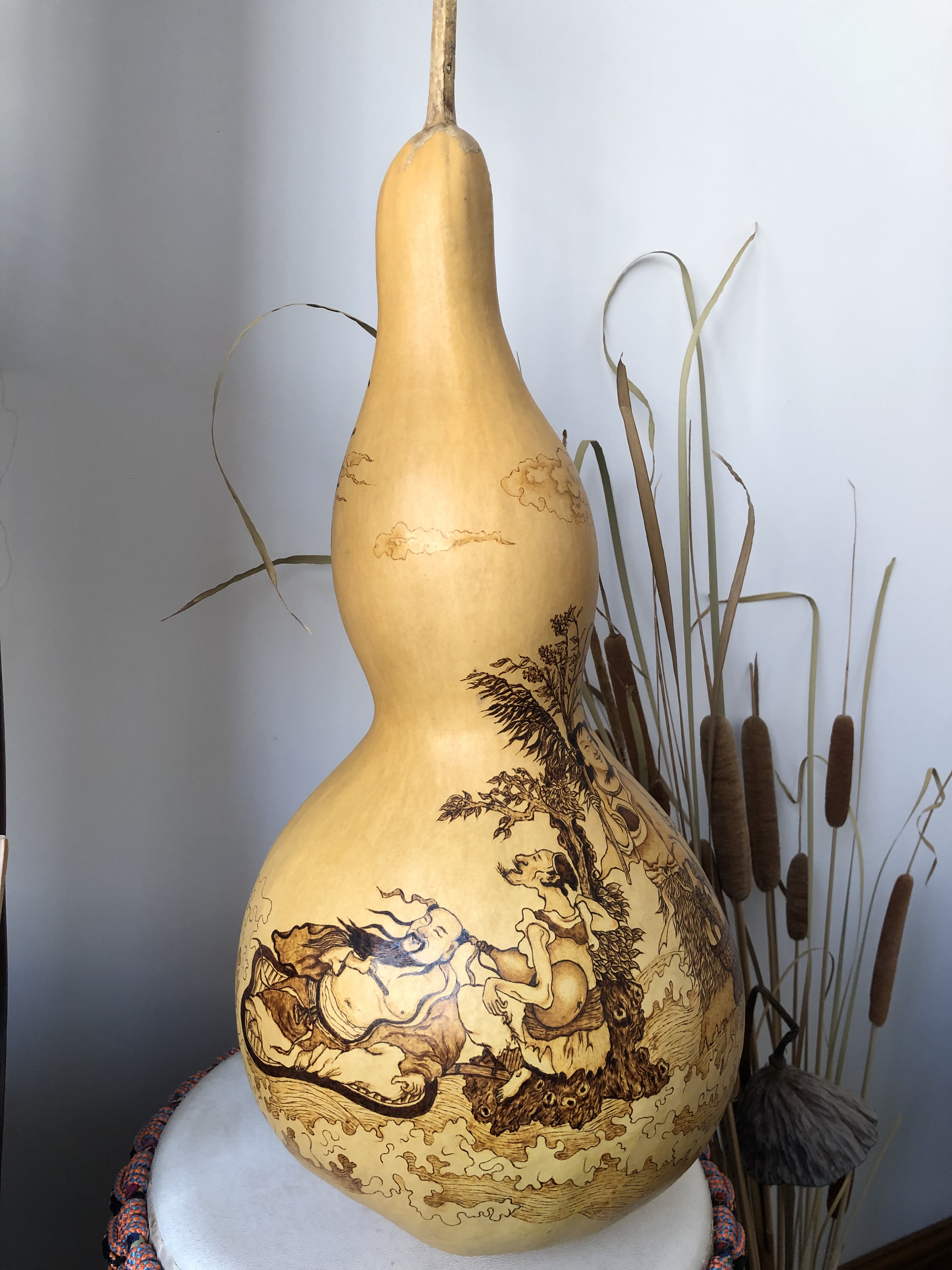 八仙过海手工烙画葫芦