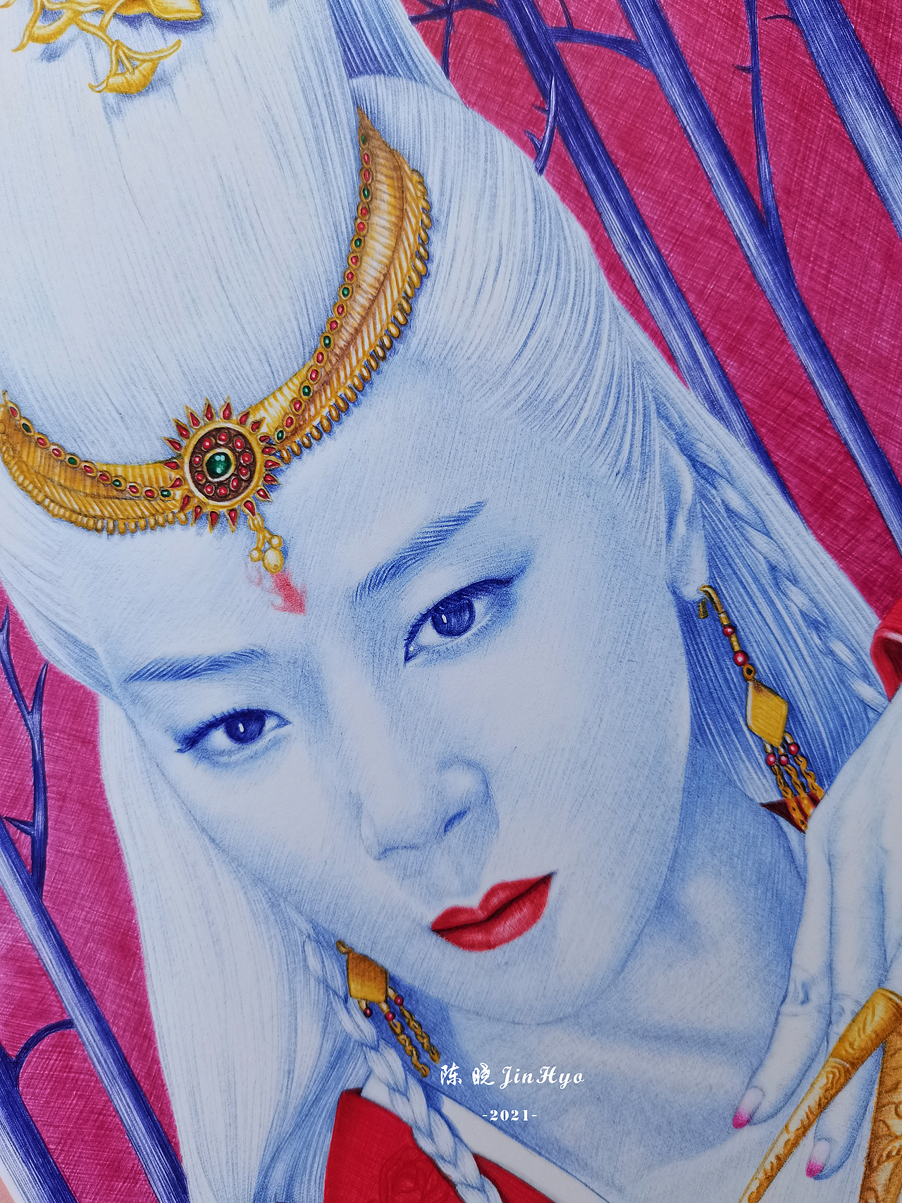 圆珠笔手绘《山河令》陈紫函