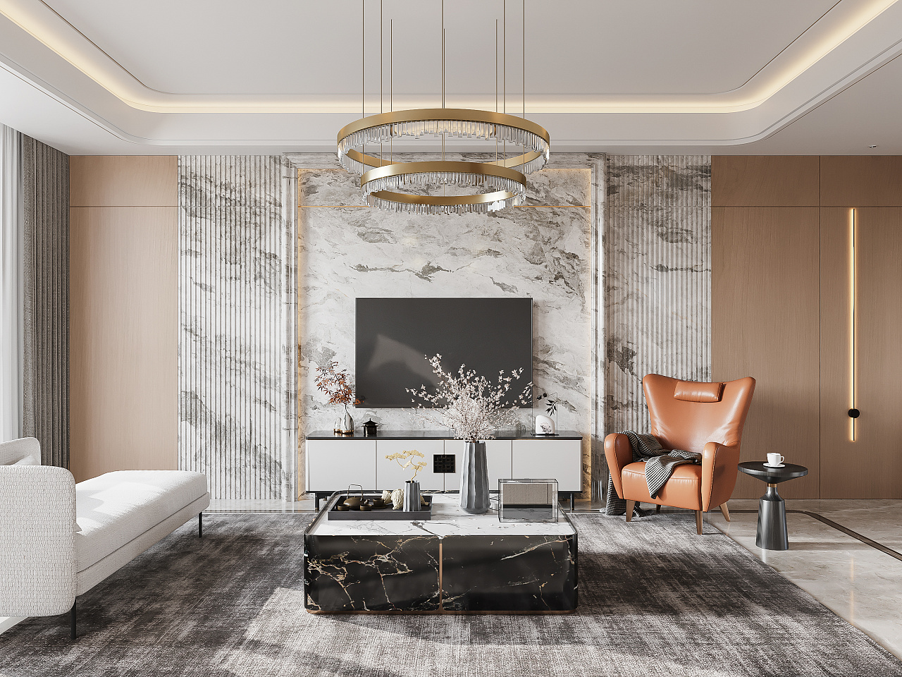 新中式轻奢风格效果图