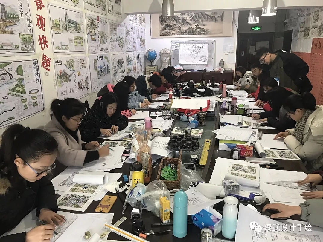 汉武手绘 环艺 建筑 规划 平面 动画 数码 工业设计手绘培训