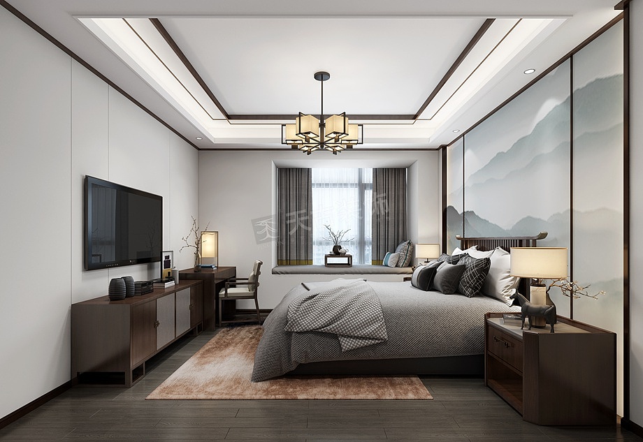 约克郡悦水岸150㎡大平层装修|新中式风格设计