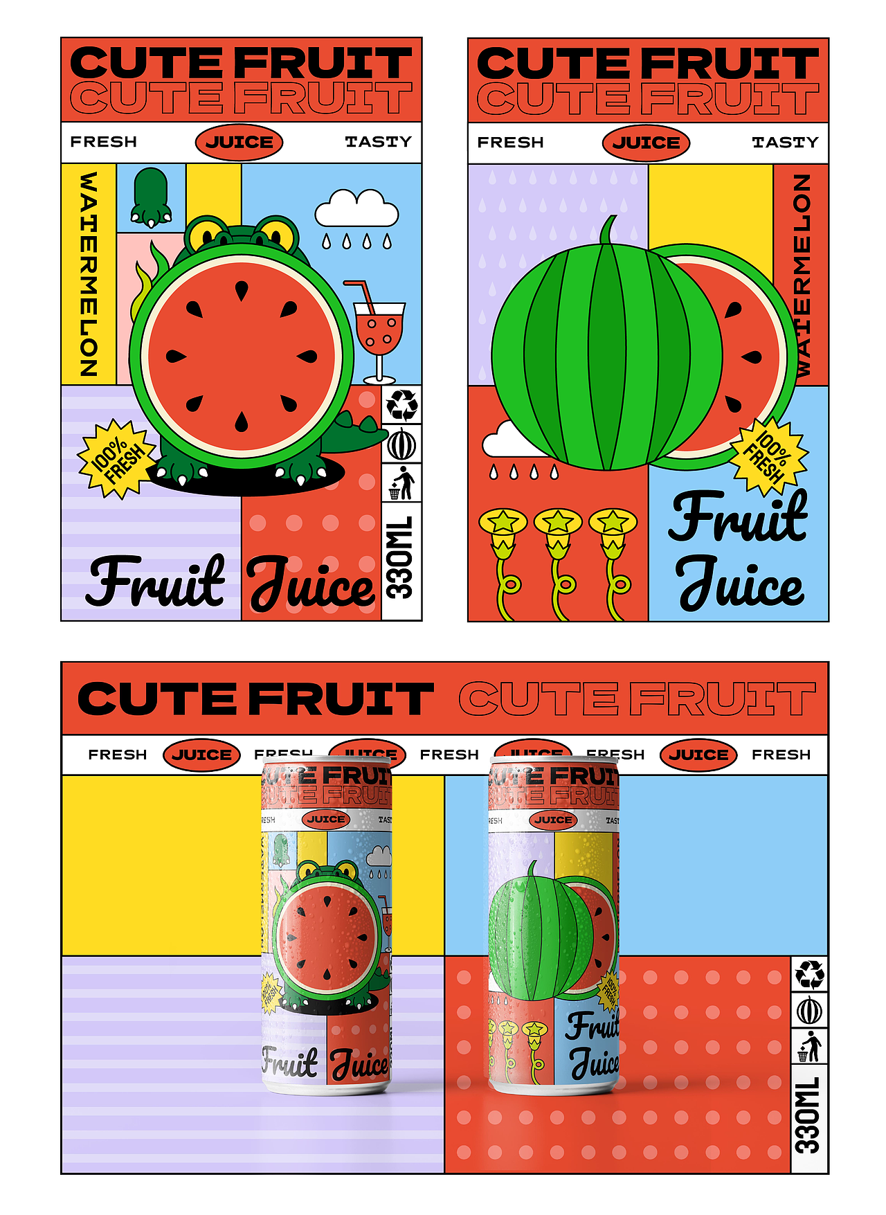 可爱水果——快消品与饮料类包装插画