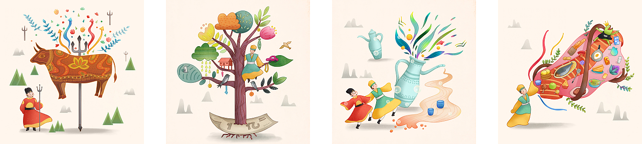 包装插画——黄酒系列（图ZMTU4ODIzNDY0） - 商业插画 - 站酷设计师鲸过原创素材 - 站酷ZCOOL