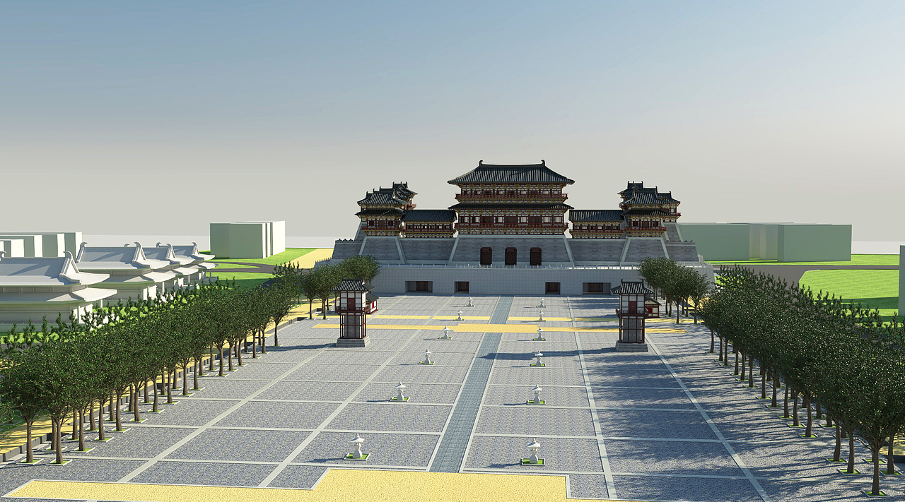 应天门博物馆景点三维建模cinema4dvray