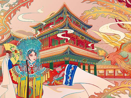 超画北京——《京韵德和》德和园大戏楼插画设计