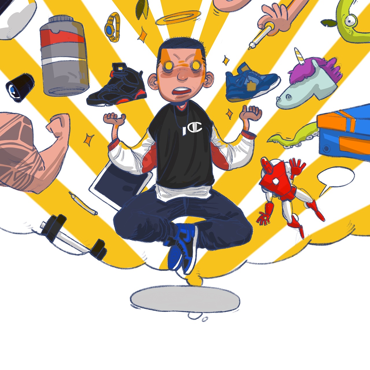 sneaker-boy|插画|新锐潮流插画|邻家粉红pi - 原创作品 - 站酷