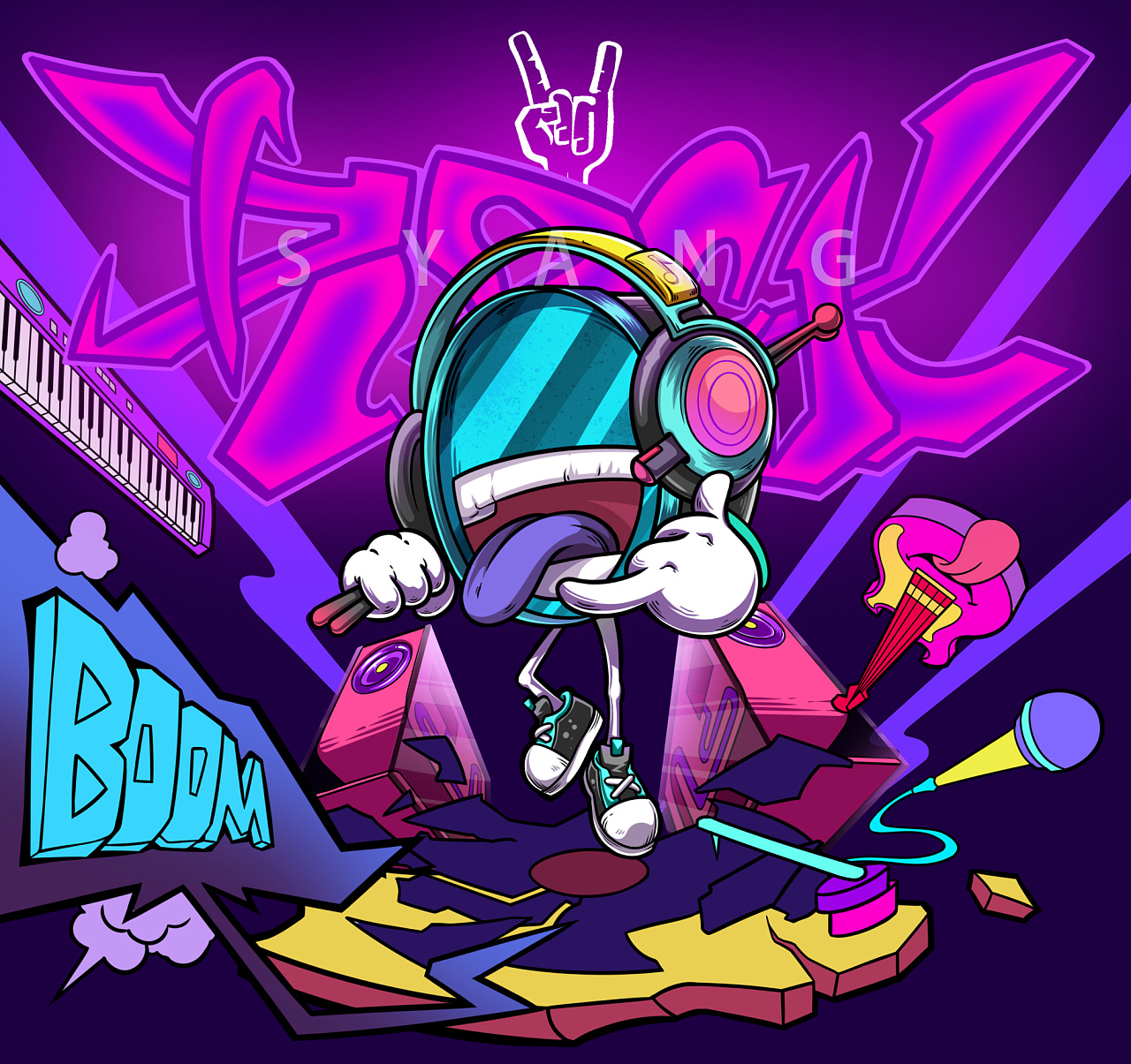 摇滚rock【潮玩】|插画|商业插画|画画的羔羊 - 原创作品 - 站酷