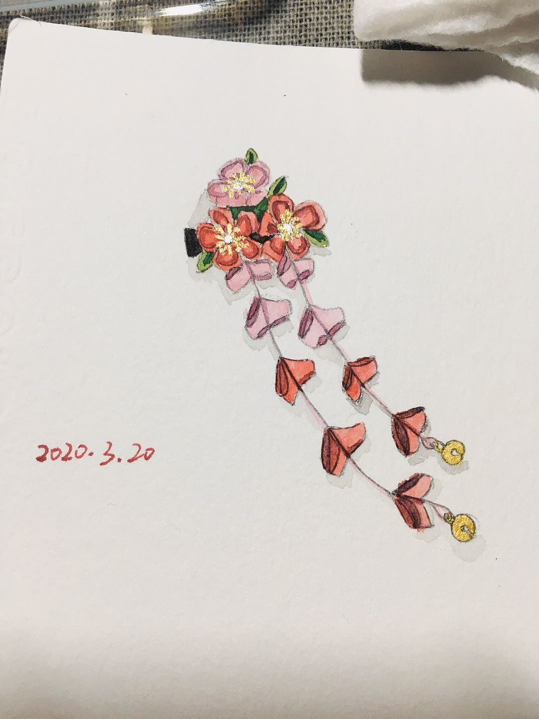 饰品 水彩 手绘