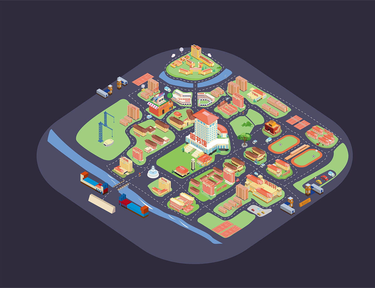 太原理工大学2.5D地图设计（图ZMTcxNTMwMzQ0） - 其他平面 - 站酷设计师小明明明儿原创素材 - 站酷ZCOOL