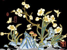 水仙山水妆花花纹，复原二创