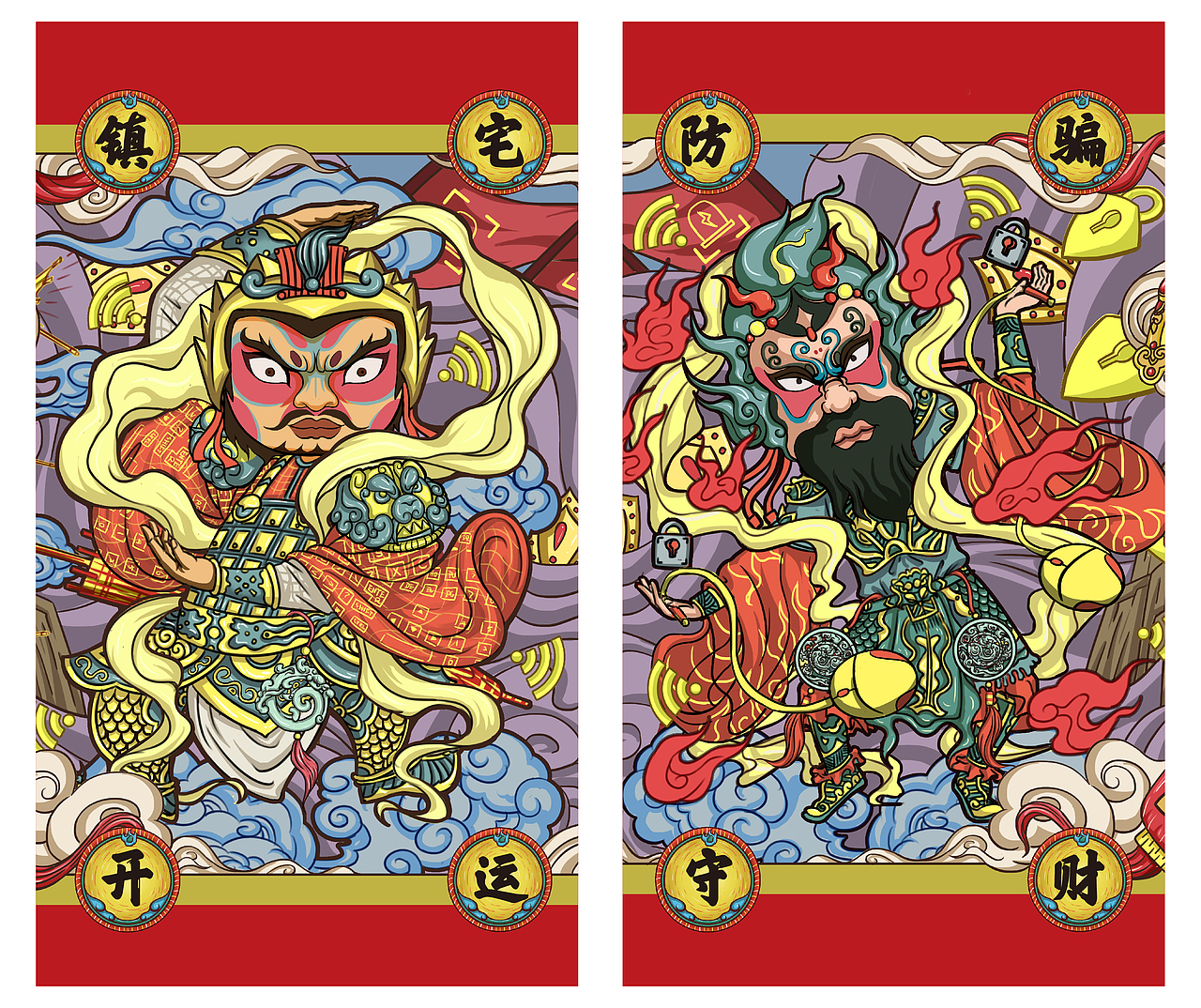 门神（图ZMTQxMjU4Nzky） - 商业插画 - 站酷设计师NATEWEN原创素材 - 站酷ZCOOL