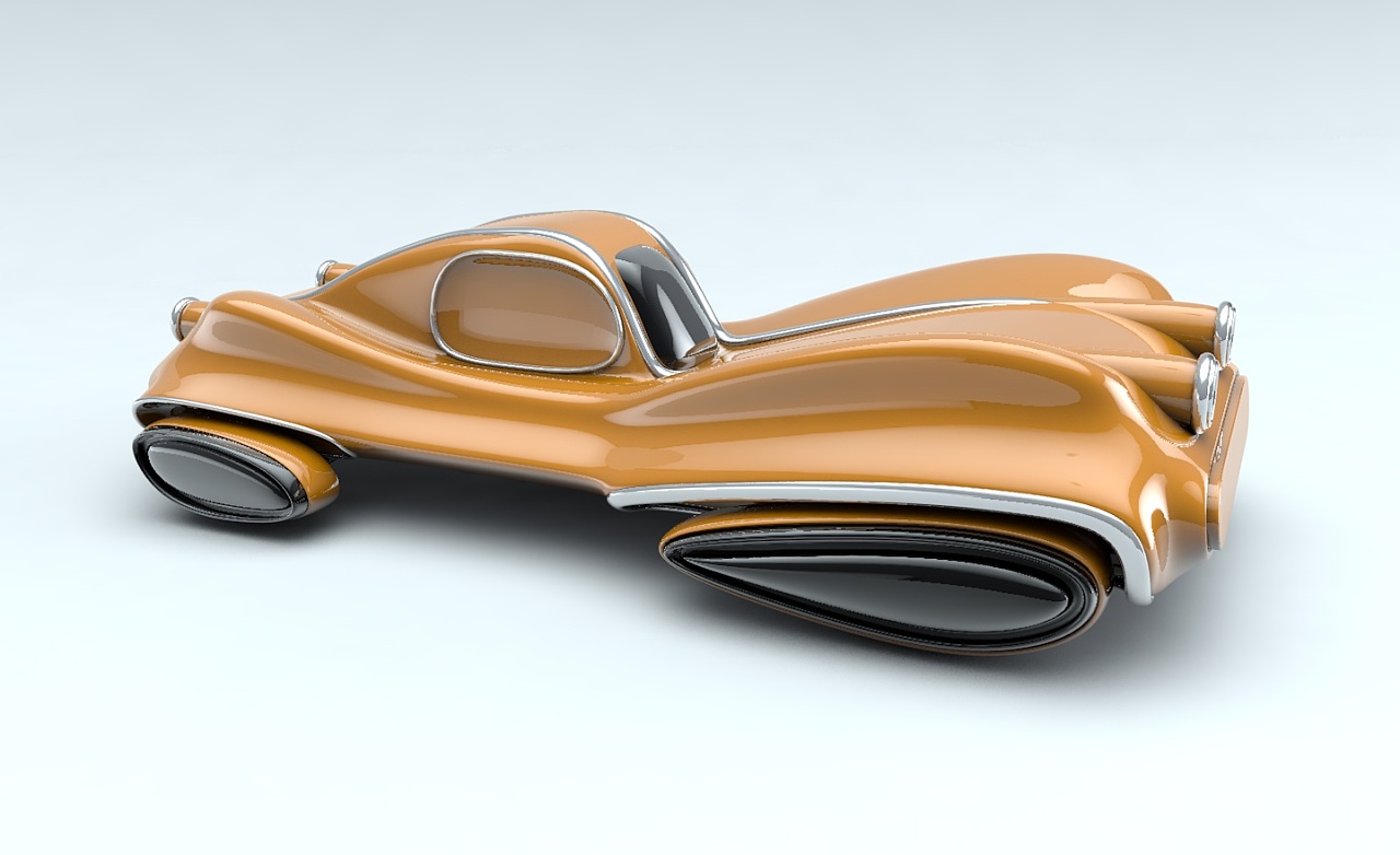 个性卡通汽车c4d模型练习