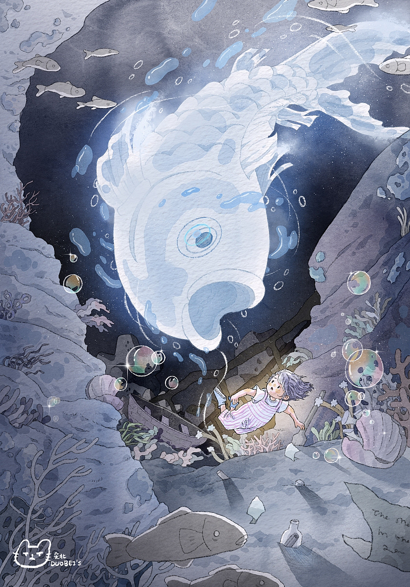 之前画的小说《养月亮的小孩》插图（图ZMzIyNDg4NzEy） - 商业插画 - 站酷设计师朵北原创素材 - 站酷ZCOOL