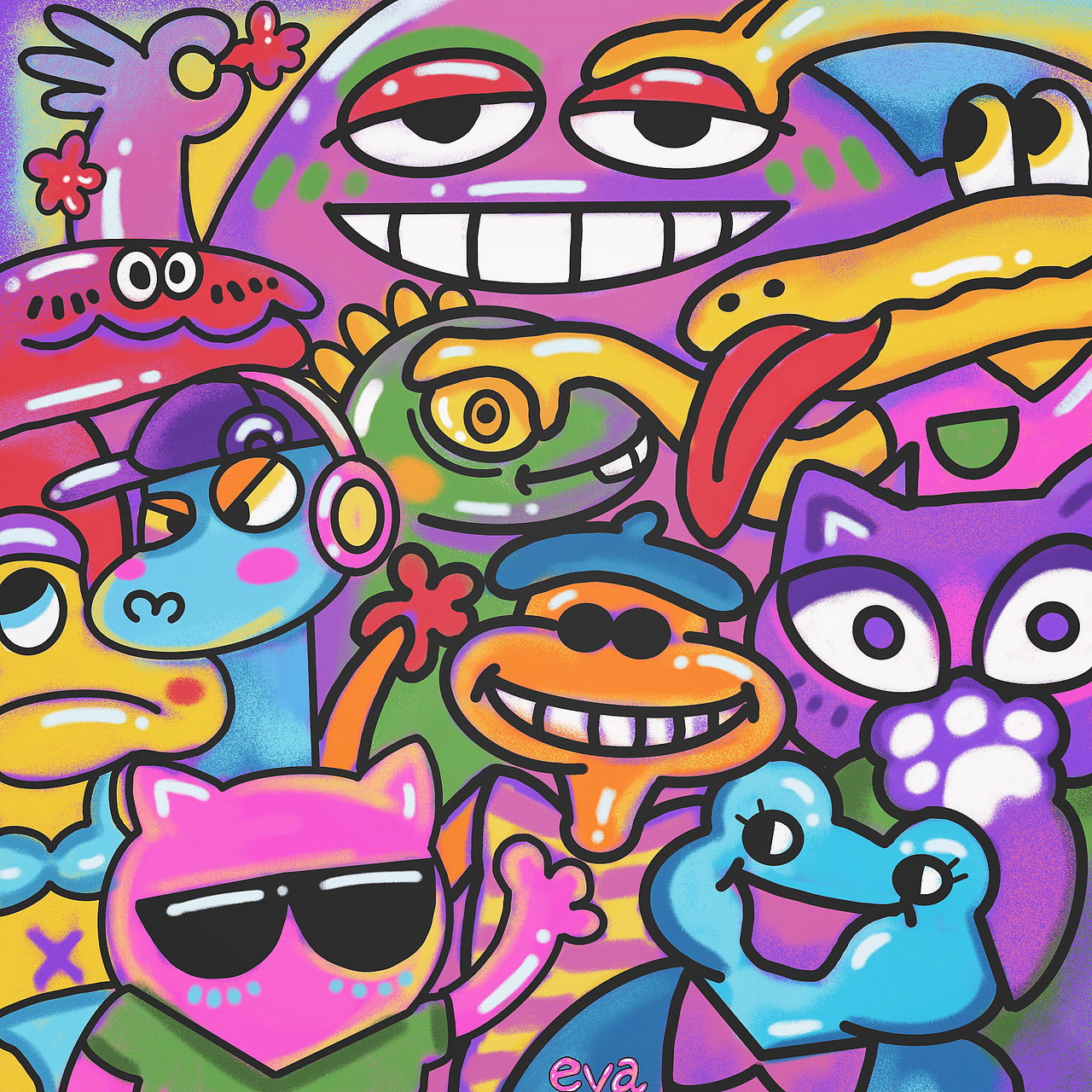 pop涂鸦（图ZMjA3NTEyNTQ0） - 新锐潮流插画 - 站酷设计师eva伊娃super原创素材 - 站酷ZCOOL