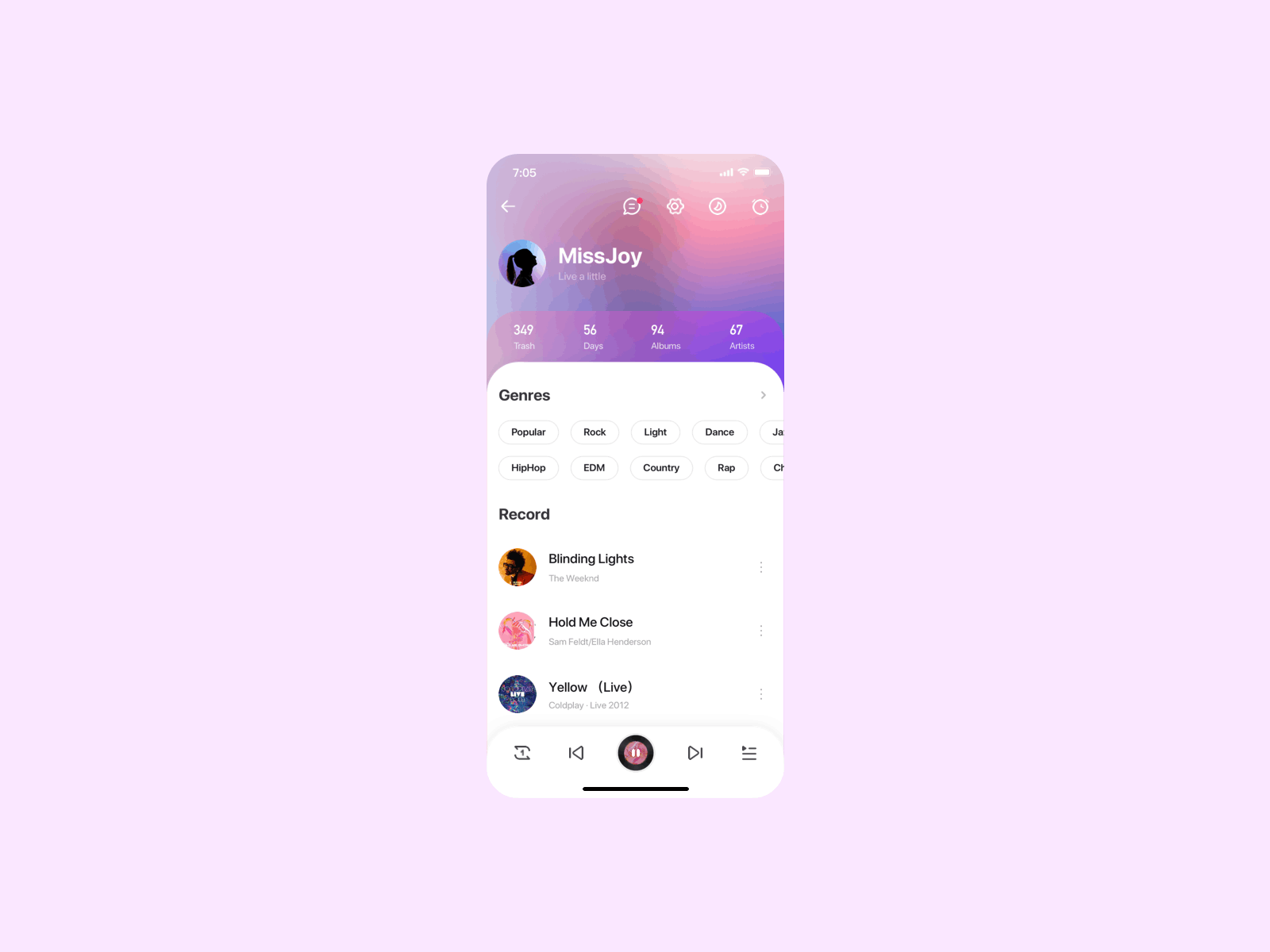 M.usic 音乐APP概念设计(图ZMjA3NTI0ODA0) - APP界面 - 站酷设计师短尾Joy原创素材 - 站酷ZCOOL