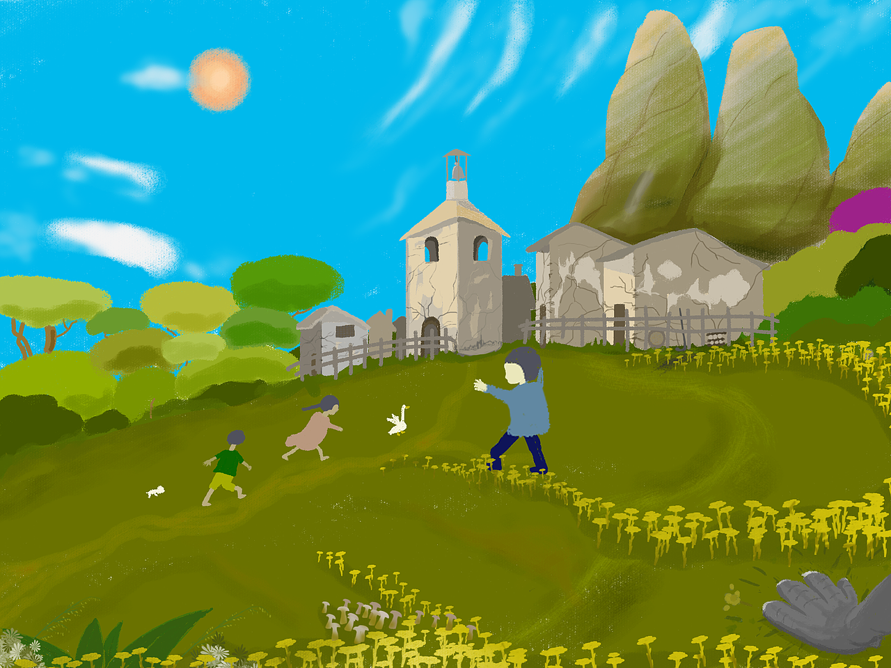 小村之狼来了（图ZMjYwMDUxNzk2） - 儿童插画 - 站酷设计师进击的乃锅原创素材 - 站酷ZCOOL