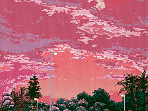 厦门citypop复古插画专辑封面设计