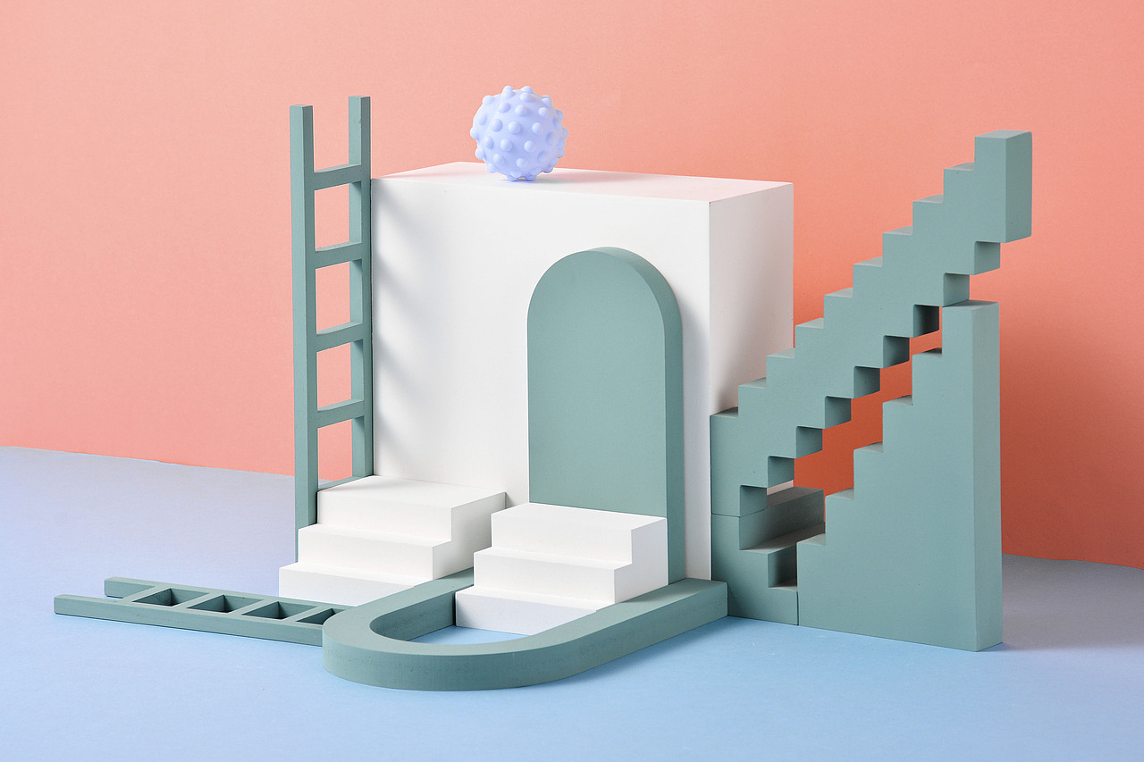 手工 / 墨绿色台阶小摆件/摄影道具