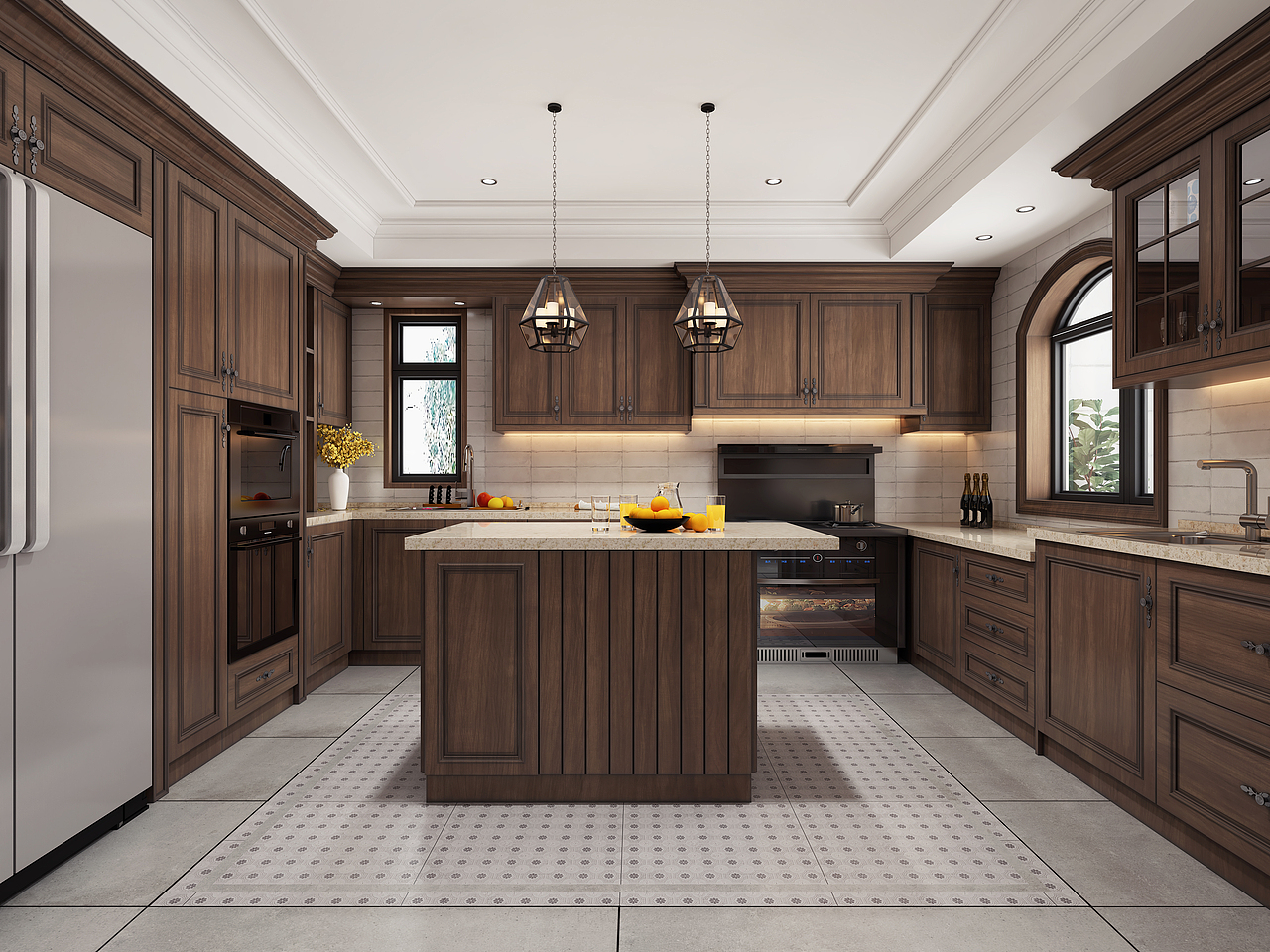 美式乡村客厅，餐厅，厨房（图ZMTcyNDUzNjU2） - 家装设计 - 站酷设计师麻麻大人原创素材 - 站酷ZCOOL