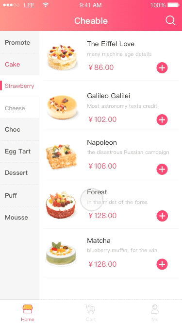 Cheable—快甜点电商app (sketch & principle)（图ZNjg4NzE0MTY=） - APP界面 - 站酷设计师微波炉热鸡蛋原创素材 - 站酷ZCOOL